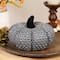 Northlight; 7.5" Gray Knitted Fall Harvest Tabletop Pumpkin; Category:Decor Pumpkins; Image:2